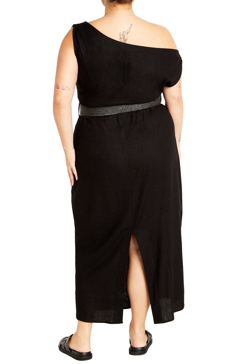 City Chic Milly Asymmetric Neck Maxi Dress, Alternate, color, 