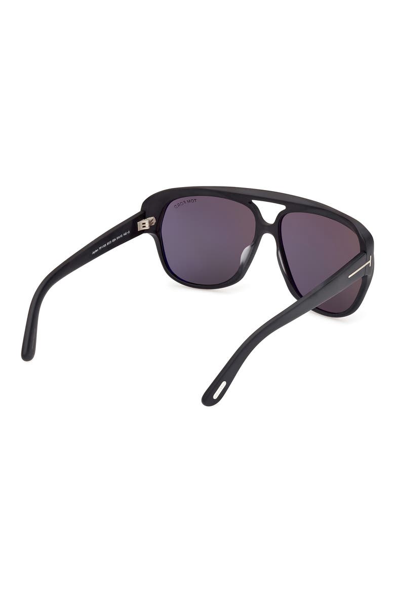 Jayden 61mm Pilot Sunglasses, Alternate, color, BLACK ECO / T LOGO / SMOKE