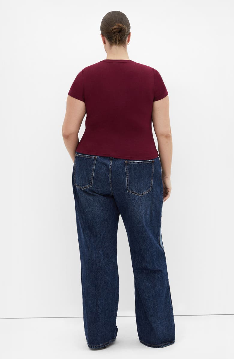 City Chic Micro Graphic T-Shirt, Alternate, color, Dark Cherry