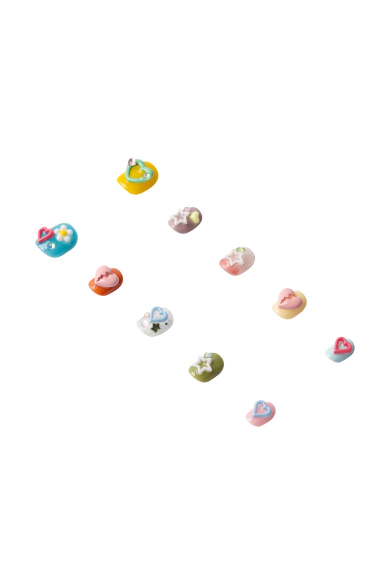 Kawaii Star Luxury Handmade Press On Nails, Alternate, color, Multicolor