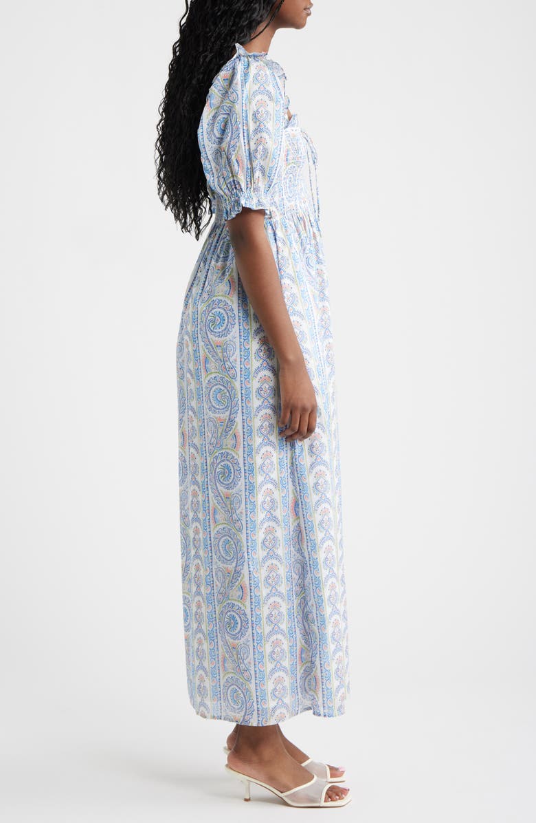 Hill House Home The Scarlett Paisley Nap Midi Dress, Alternate, color, Corsica Paisley Blue