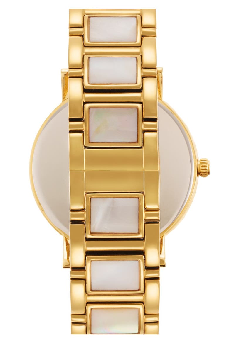 'gramercy grand' mother-of-pearl bracelet watch, 38mm, Alternate, color, GOLD/ WHITE