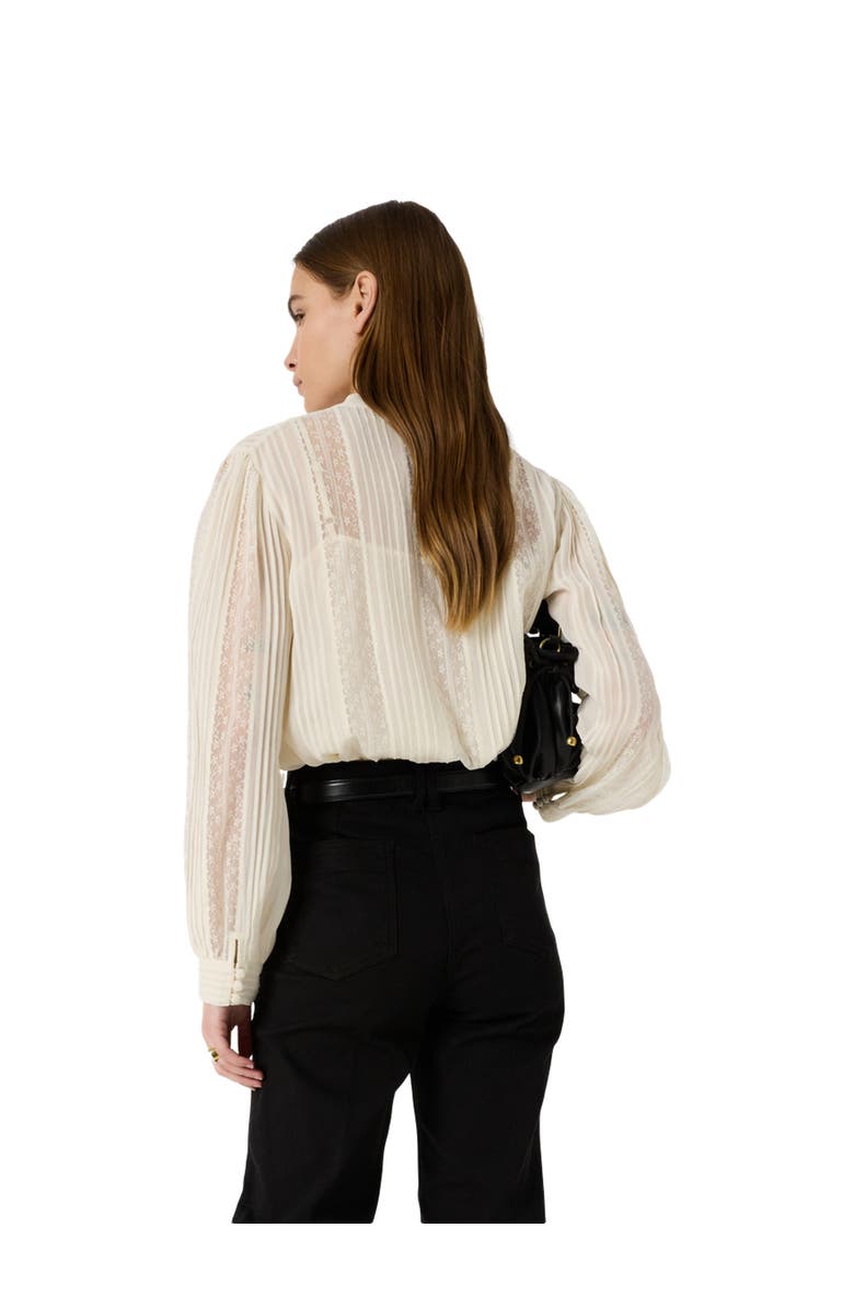 GERARD DAREL Cyrana Sheer Lace Shirt, Alternate, color, White