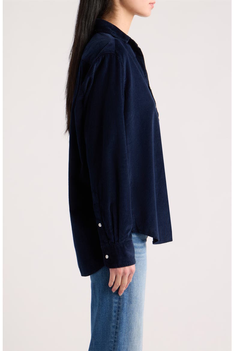 Eileen Relaxed Corduroy Button-Up Shirt, Alternate, color, CLASSIC NAVY