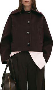 MANGO Wool Blend Crop Jacket