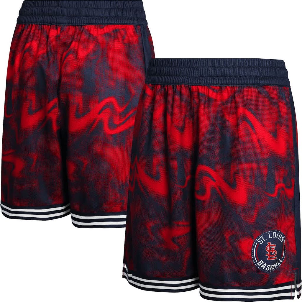 Outerstuff Kids' Youth Navy/red St. Louis Cardinals Outfielder Shorts In Multi