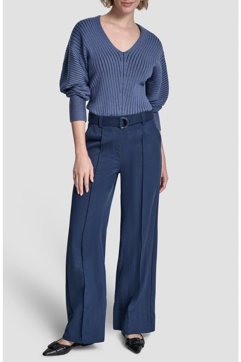 Belted Wide Leg Pants, Alternate, color, HUDSON BLUE