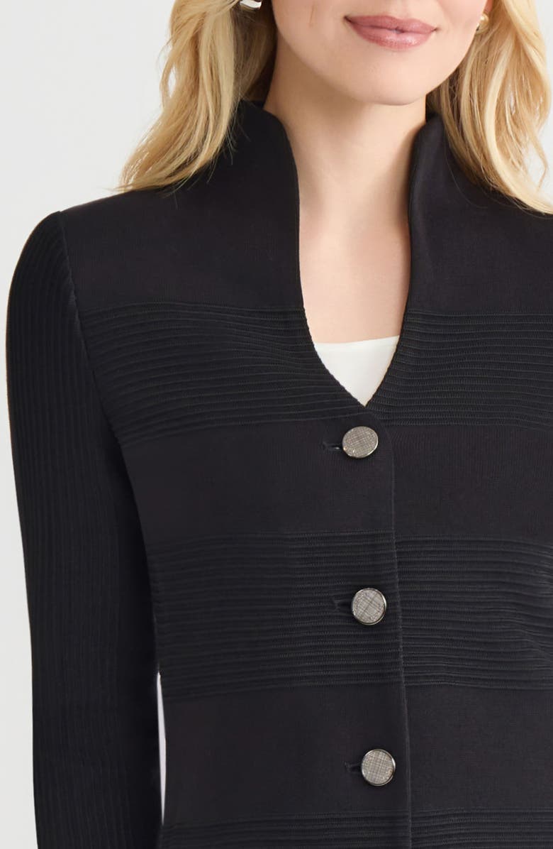 Misook Ottoman Stitch Jacket, Alternate, color, Black