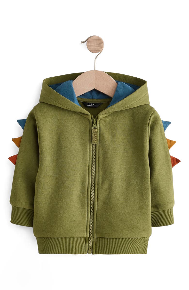 NEXT Kids' Dinosaur Spike Zip-Up Hoodie, Main, color, 