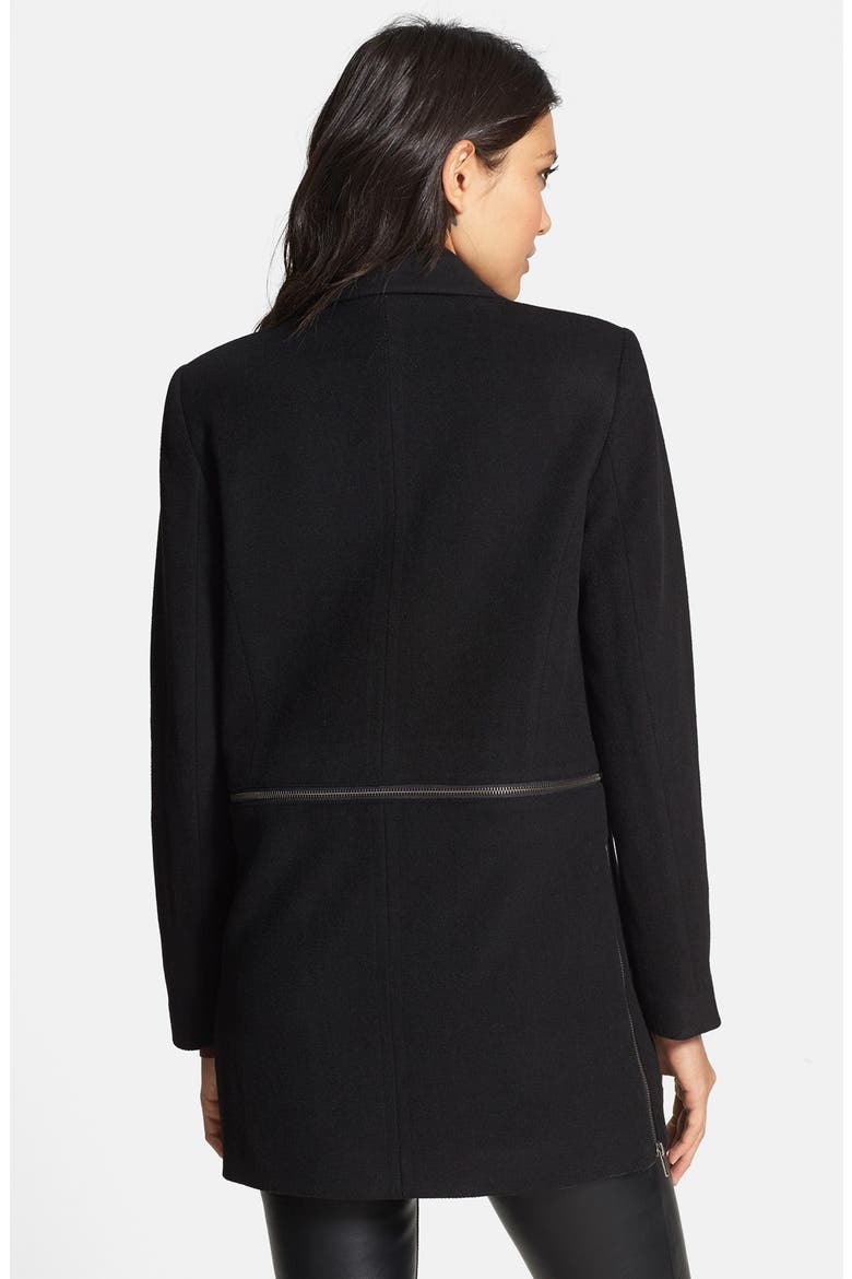 Convertible Zipper Coat, Alternate, color, BLACK