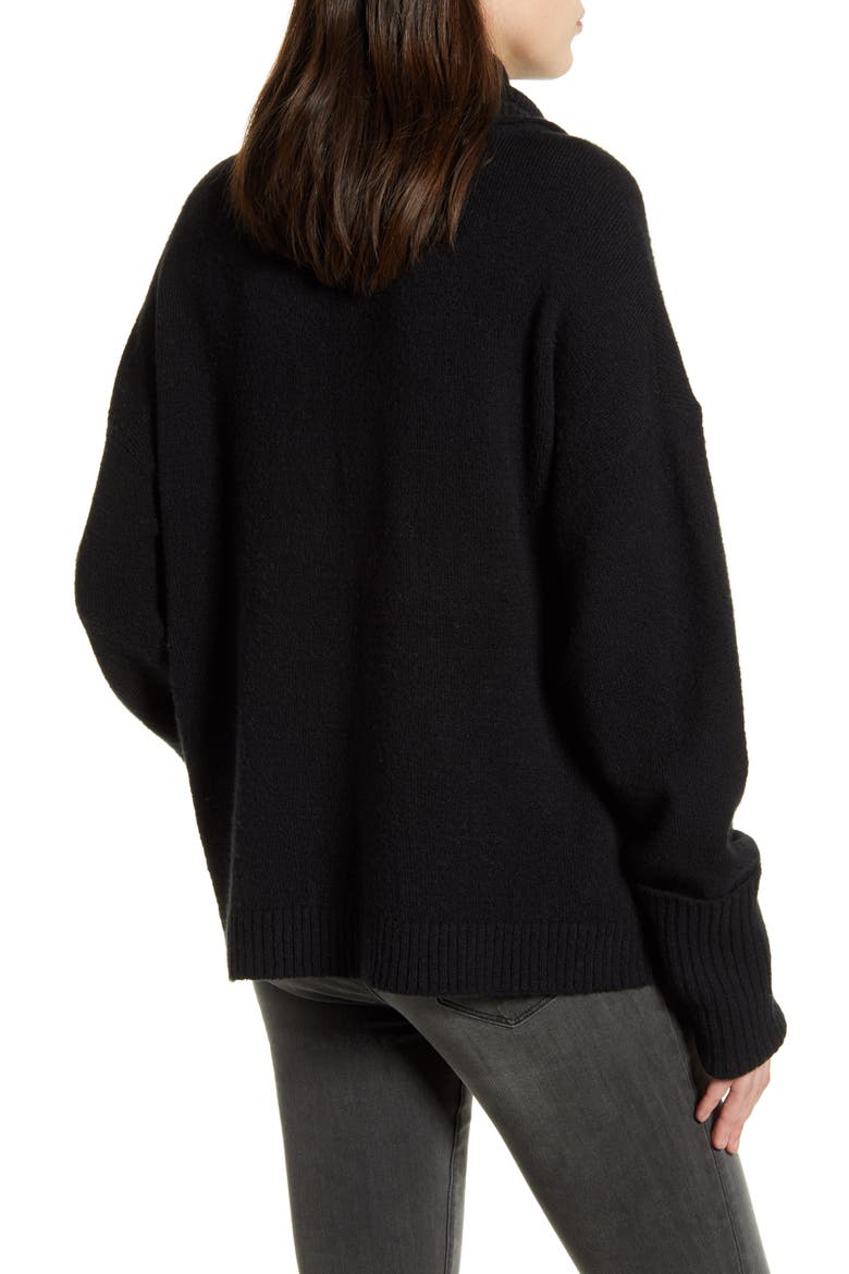 Cowl Neck Sweater, Alternate, color, BLACK