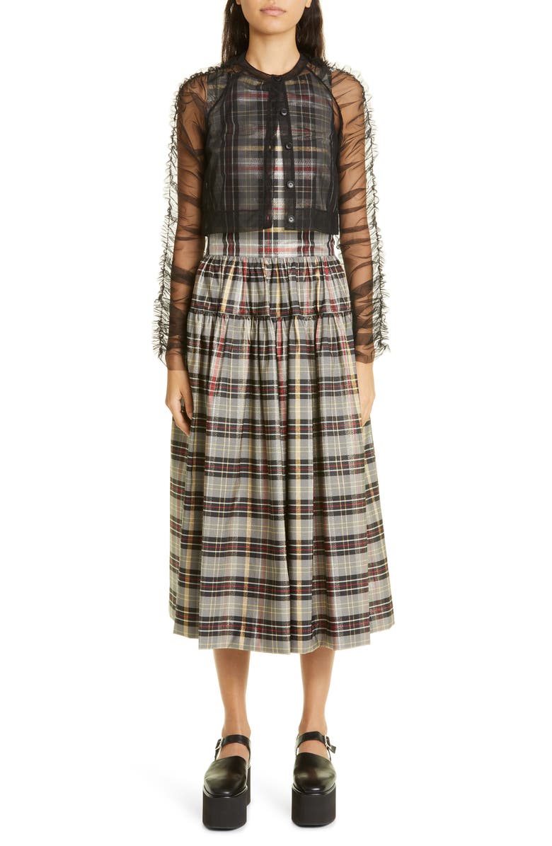 Molly Goddard Monique Soft Tulle Crop Cardigan, Alternate, color, 