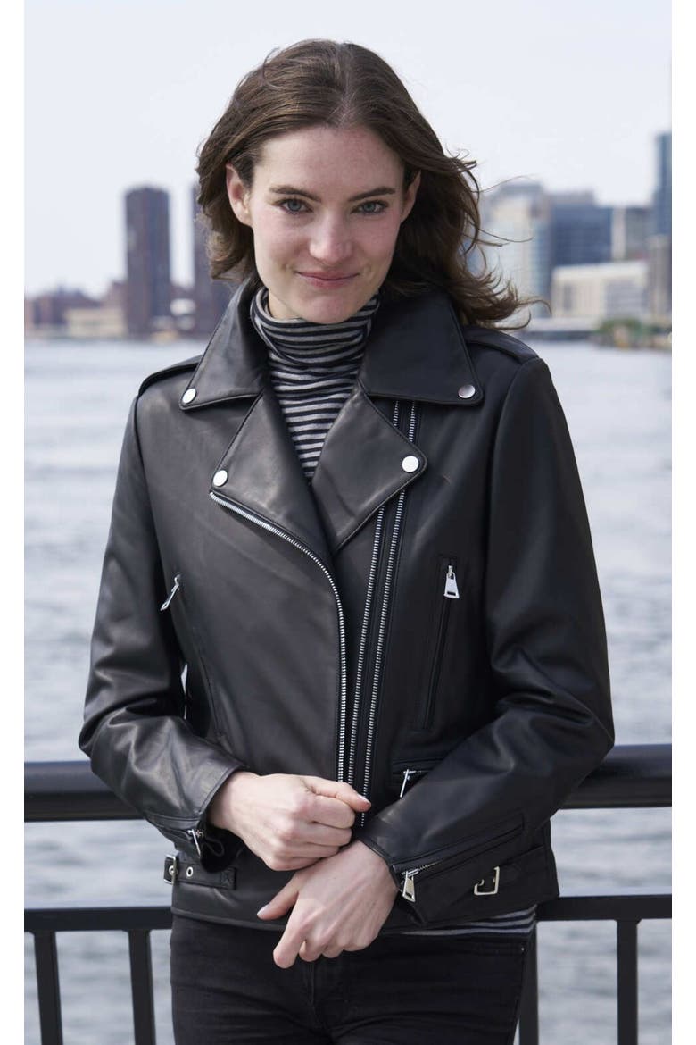 Leather Jacket, Alternate, color, BLACK