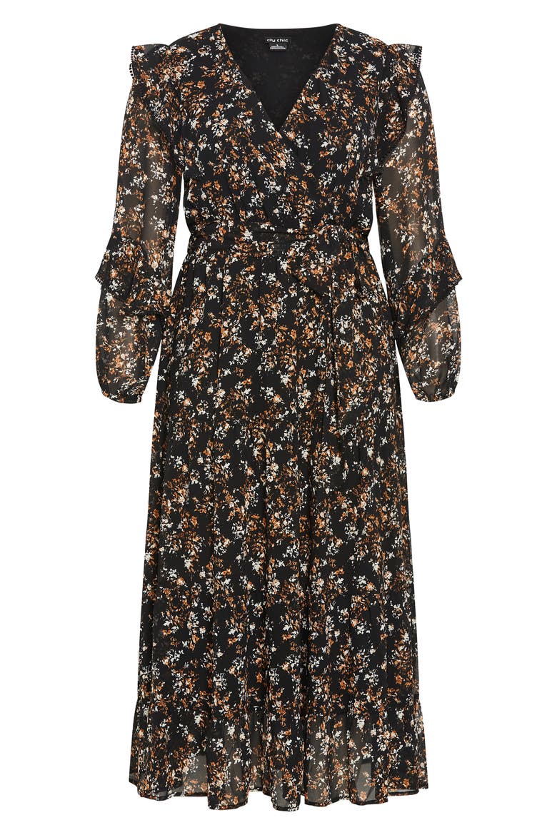 Arielle Ruffle Long Sleeve Maxi Dress, Alternate, color, FLORAL