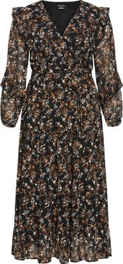 City Chic Arielle Ruffle Long Sleeve Maxi Dress