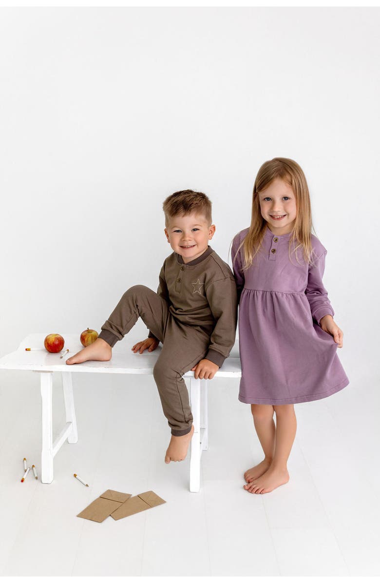 Pouf Henley Dress, Alternate, color, Lavendar