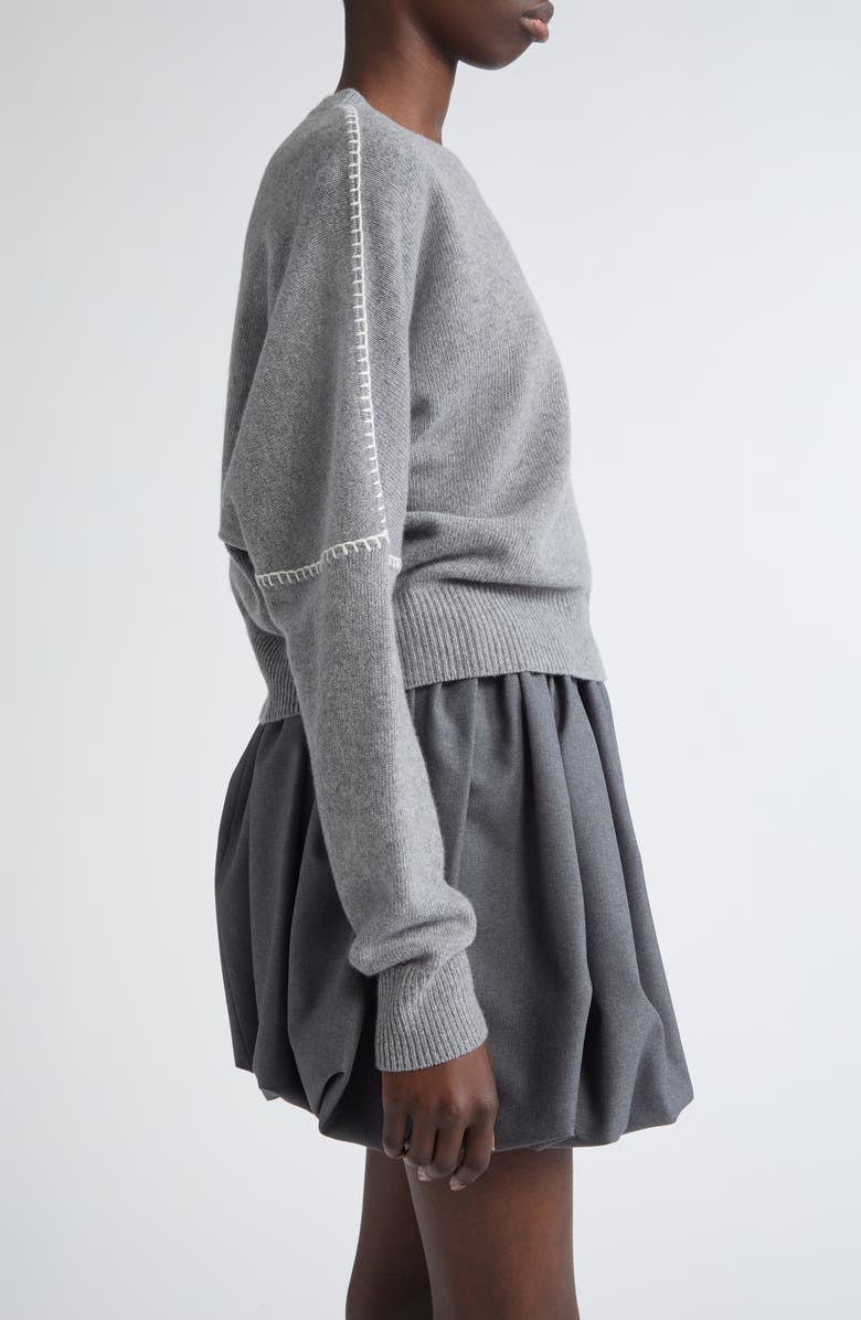 Marni Logo Embroidered Wool & Cashmere Sweater, Alternate, color, 