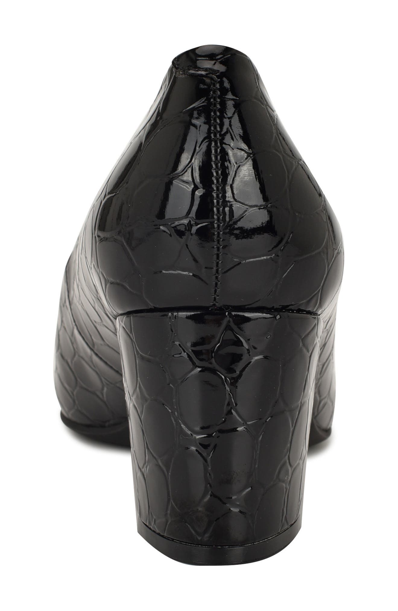 Nine West Kaylen Croc-Embossed Pump, Alternate, color, Black Croco