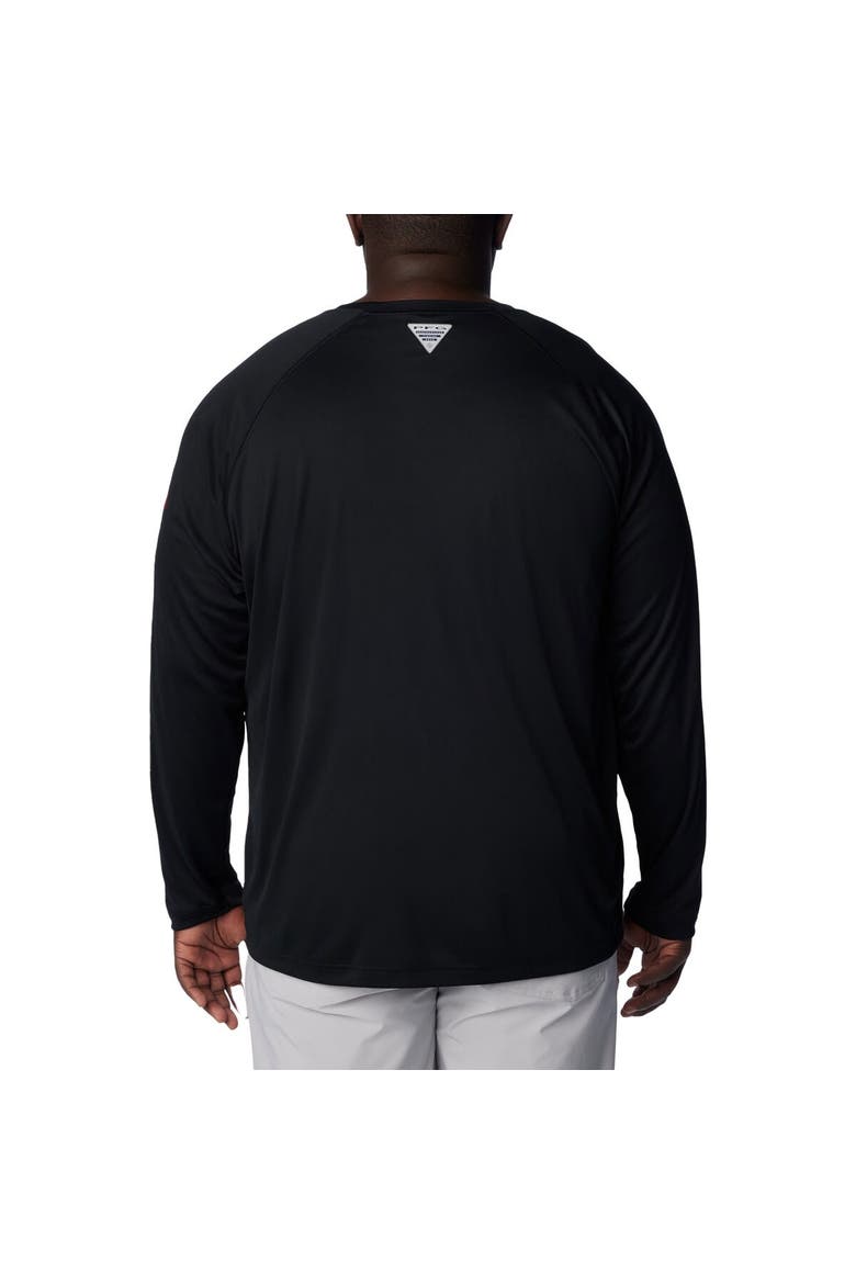 Men's Columbia Black Arkansas Razorbacks Big & Tall PFG Terminal Tackle Omni-Shade Raglan Long Sleeve T-Shirt, Alternate, color, Black