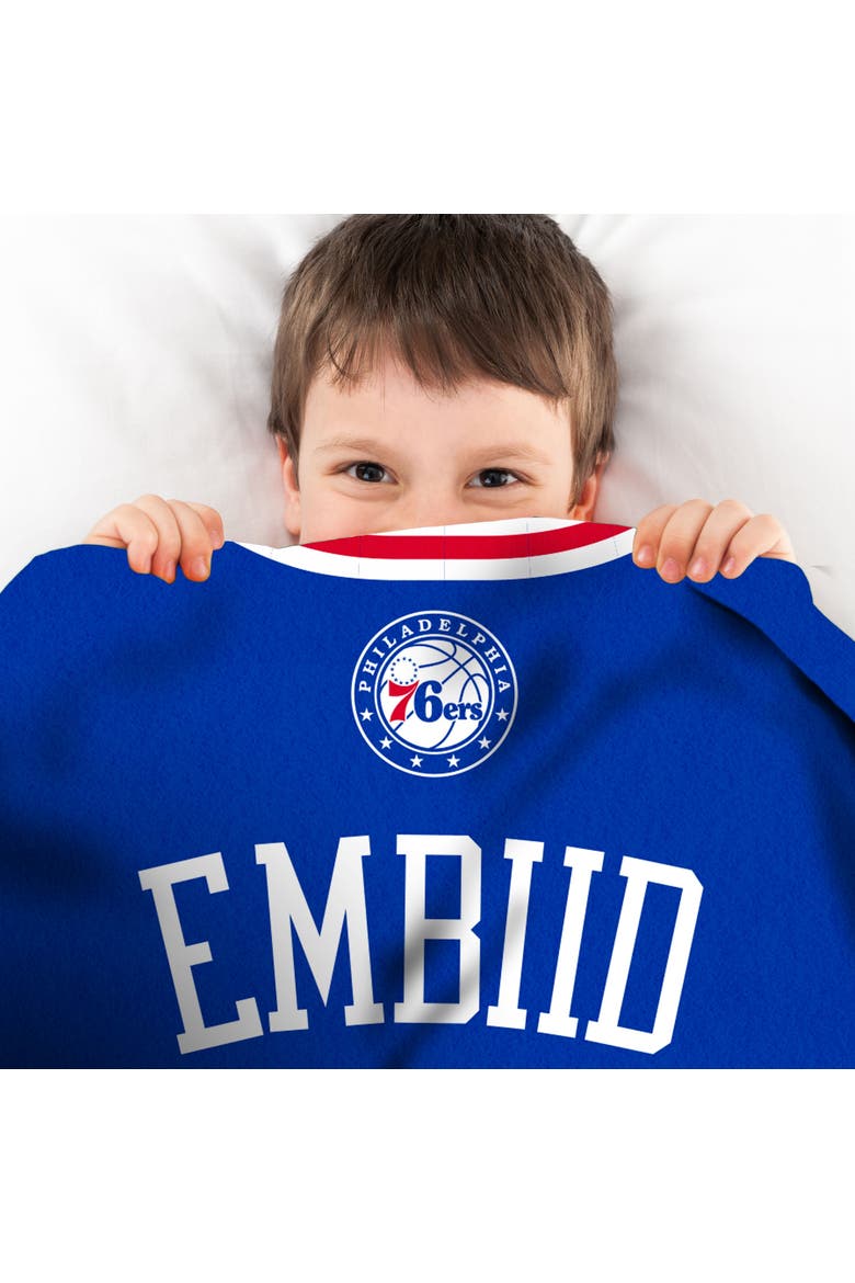 Philadelphia 76ers Joel Embiid 60" x 80" Raschel Throw Blanket, Alternate, color, None
