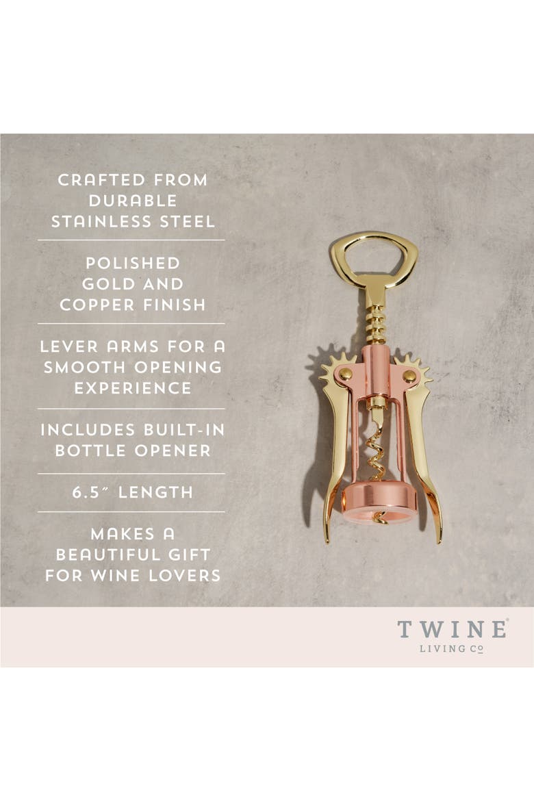 Winged Corkscrew in Copper & Gold, Alternate, color, Copper