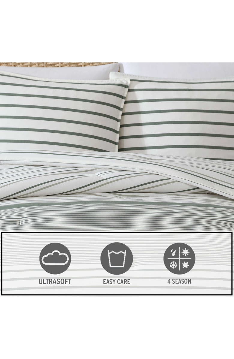 Eddie Bauer Cooper Stripe Cotton Duvet Cover Set, Alternate, color, Green