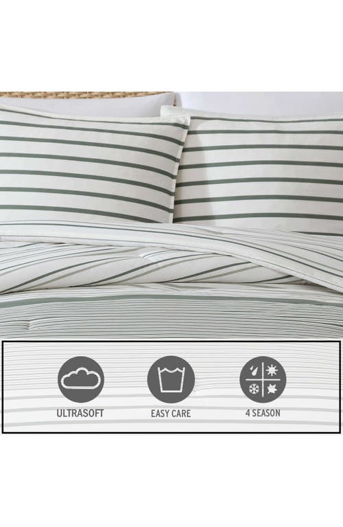 Eddie Bauer Cooper Stripe Cotton Comforter Set In White