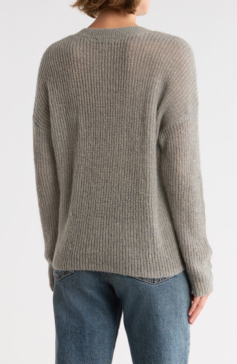 Madewell Ribbed Crewneck Sweater, Alternate, color, Heather Ash