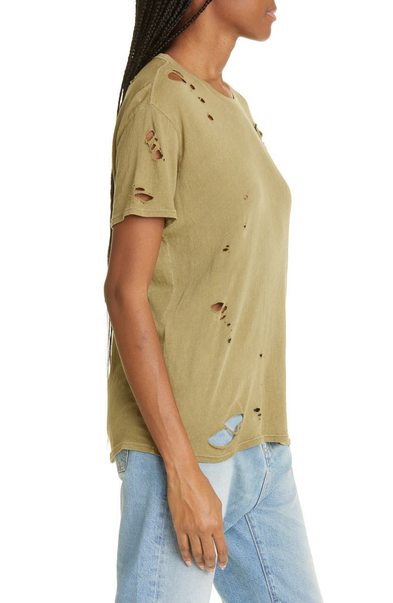 R13 Destroyed Boy Stretch Cotton T-Shirt, Alternate, color, 