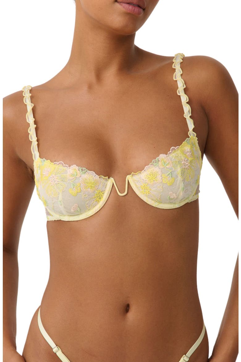 Amelia Embroidered Underwire Bra, Main, color, LIMONCELLO