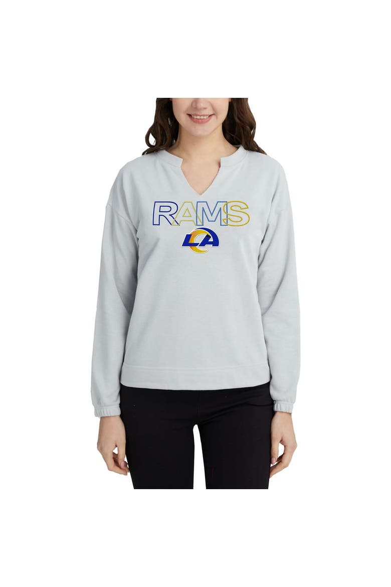 Women's Concepts Sport Gray Los Angeles Rams Sunray Notch Neck Long Sleeve T-Shirt, Main, color, Gray