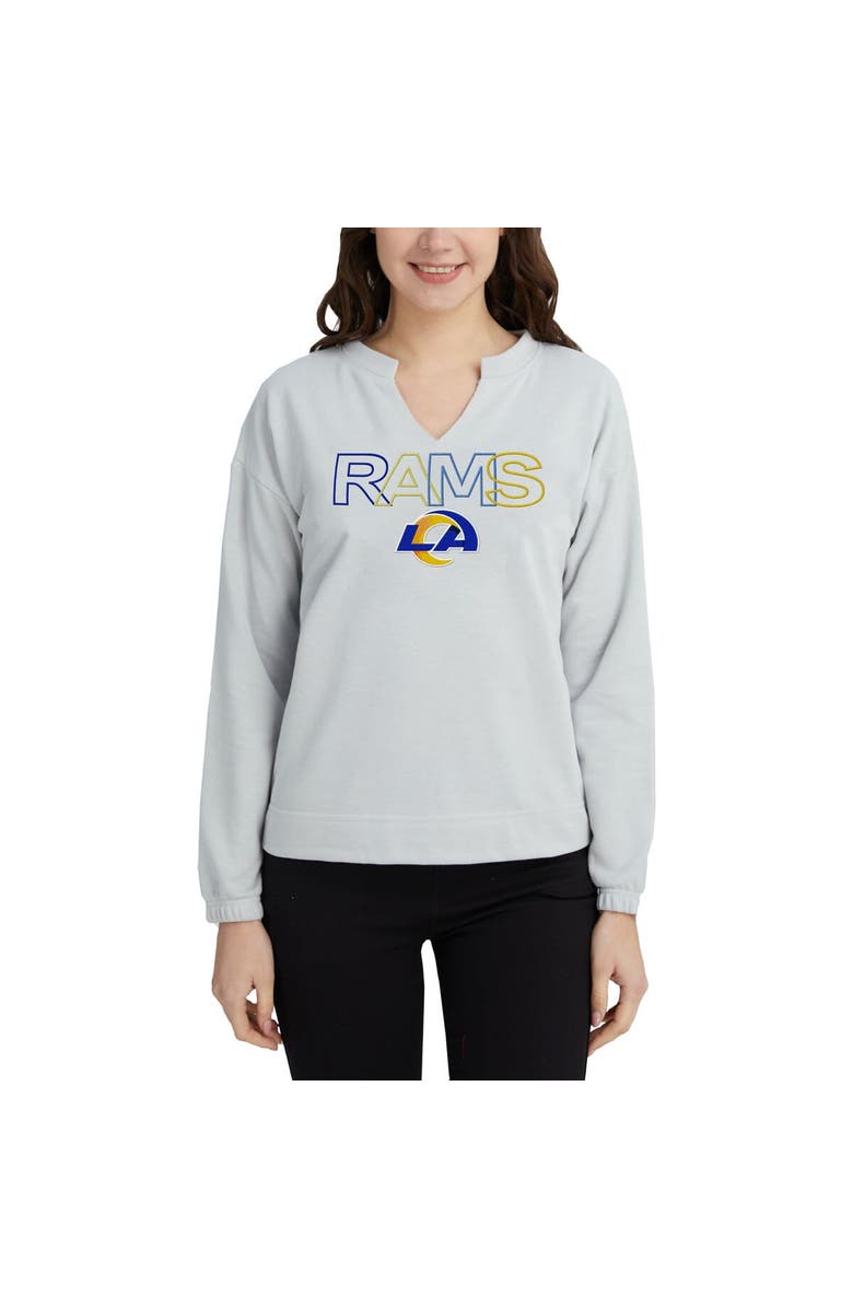 CONCEPTS SPORT Women's Concepts Sport Gray Los Angeles Rams Sunray Notch Neck Long Sleeve T-Shirt, Main, color, Gray