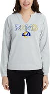 CONCEPTS SPORT Women's Concepts Sport Gray Los Angeles Rams Sunray Notch Neck Long Sleeve T-Shirt