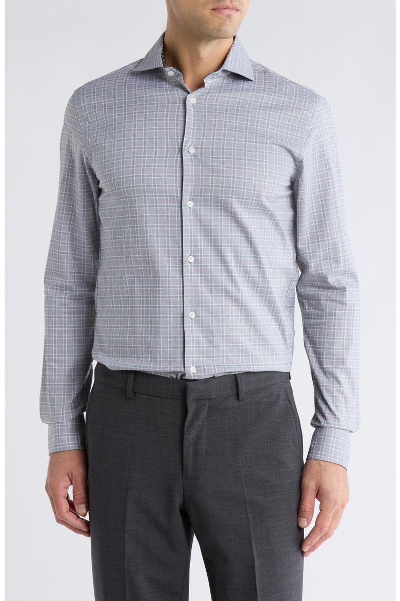 Slim Fit Four-Season Performance Dress Shirt, Main, color, MOSS