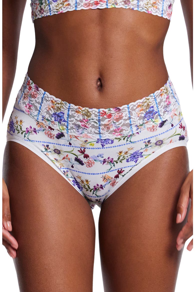 Print Supima® Cotton French Briefs, Main, color, FLOWER CROWN