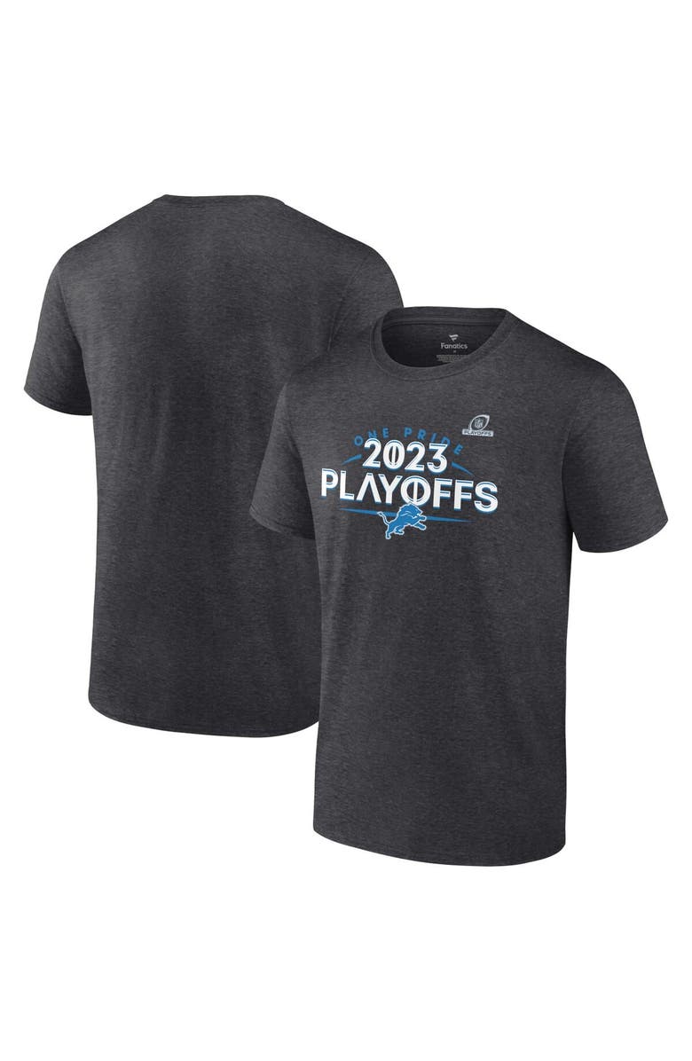 FANATICS Men's Fanatics Branded  Heather Charcoal Detroit Lions 2023 NFL Playoffs T-Shirt, Alternate, color, 
