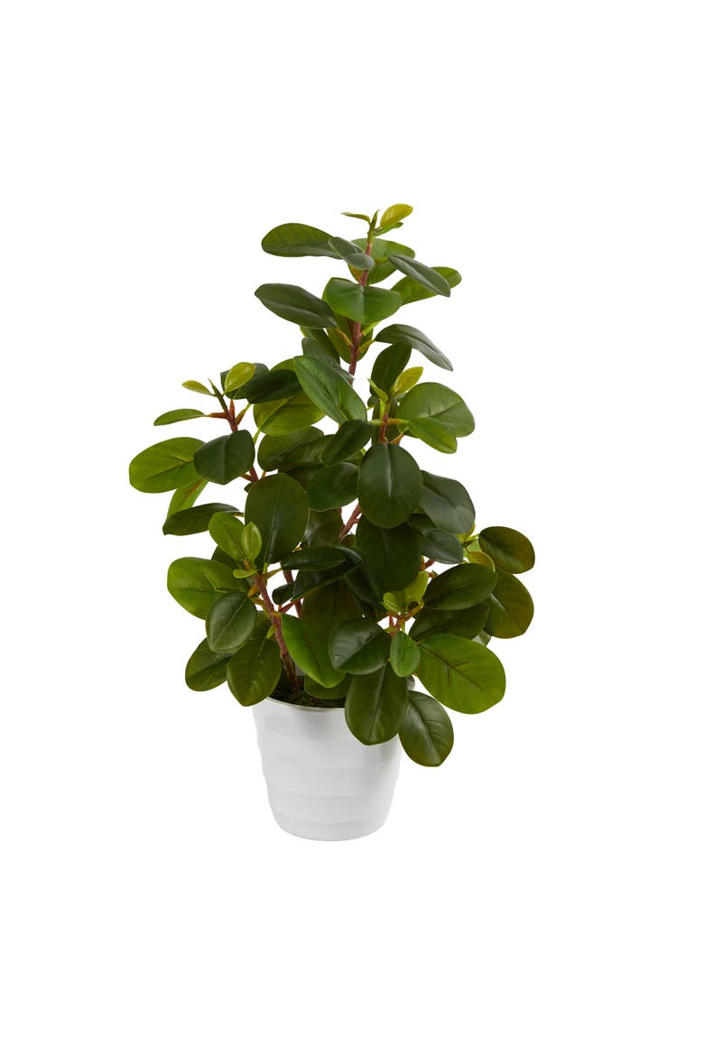 16-in Peperomia Artificial Plant in Decorative Planter, Main, color, Green