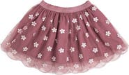 Sweet Wink Berry Floral Embroidered Tutu Skirt