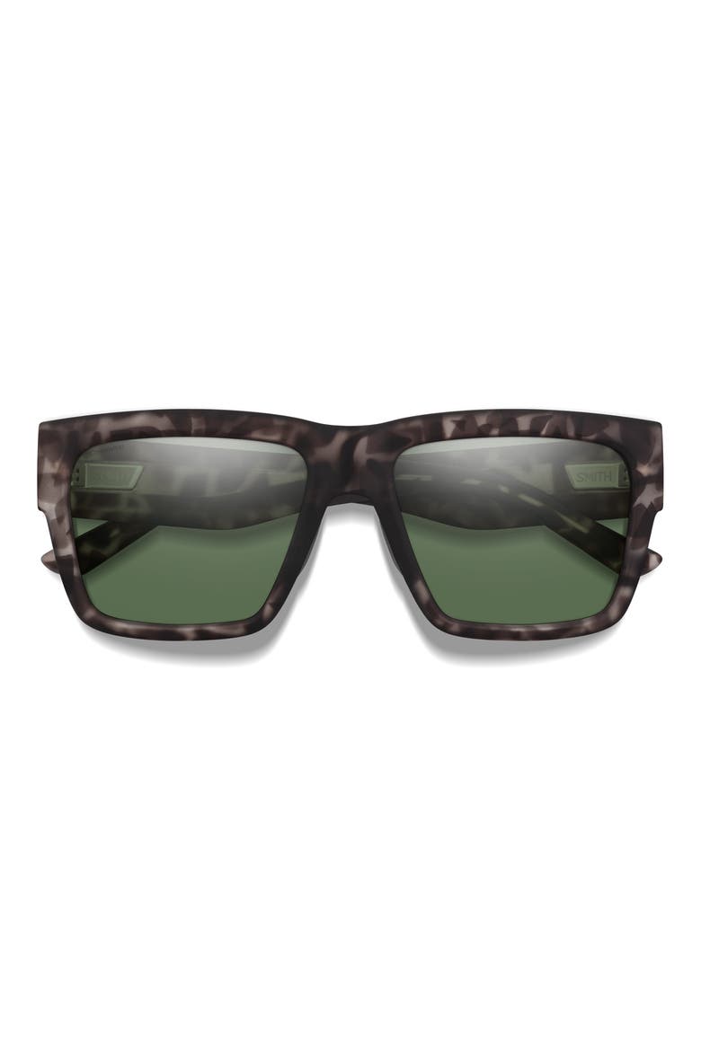 Lineup 58mm ChromaPop™ Polarized Rectangular Sunglasses, Main, color, GRAY TORTOISE / GRAY GREEN