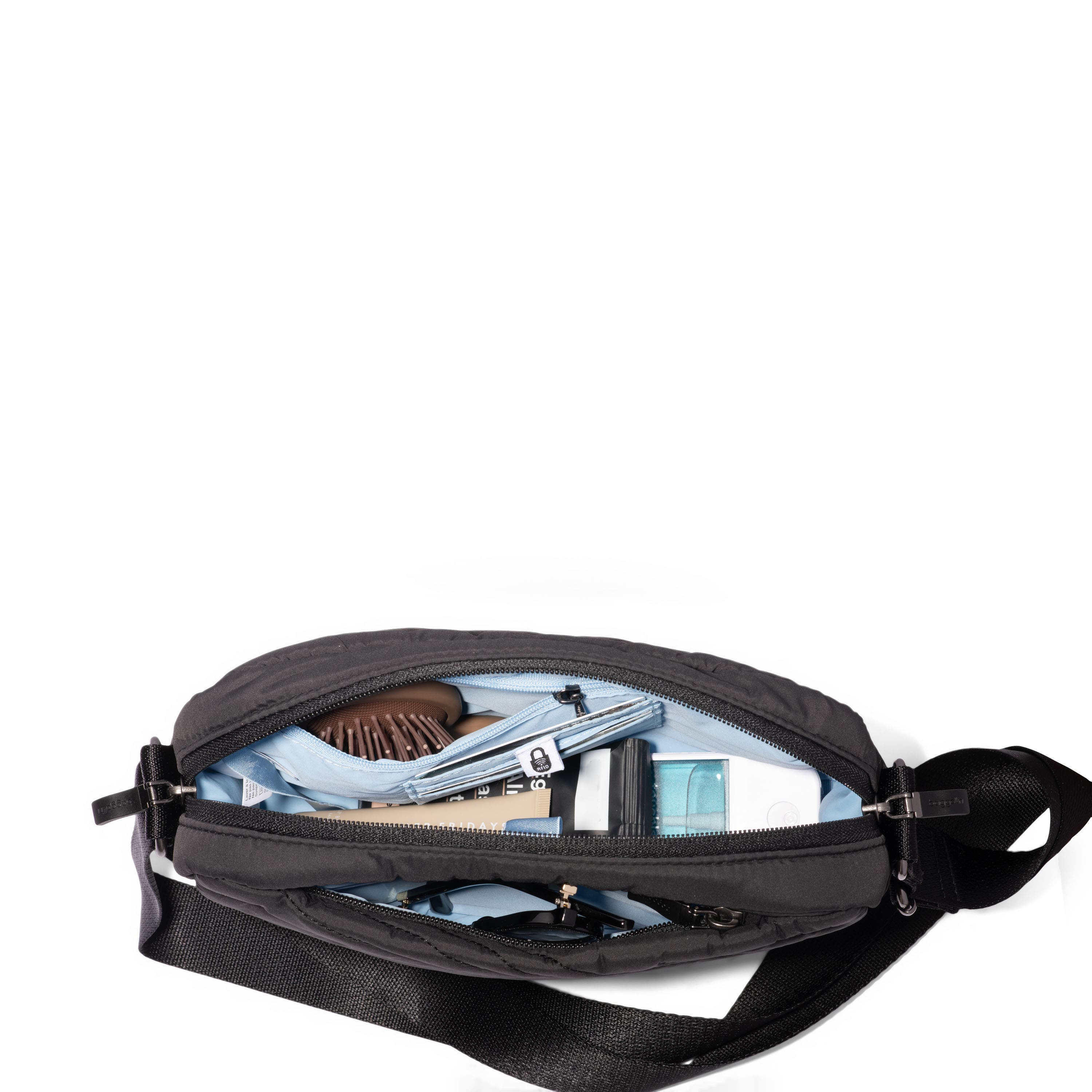 BAGGALLINI Set Wave Crossbody Bag, Alternate, color, Black Wave Puff