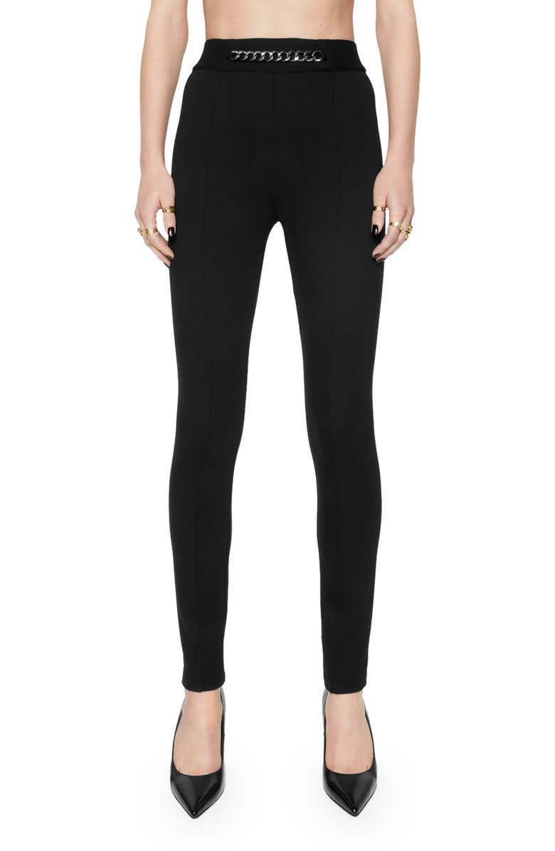 Rebecca Minkoff Sienna Chain Detail Leggings, Main, color, True Black