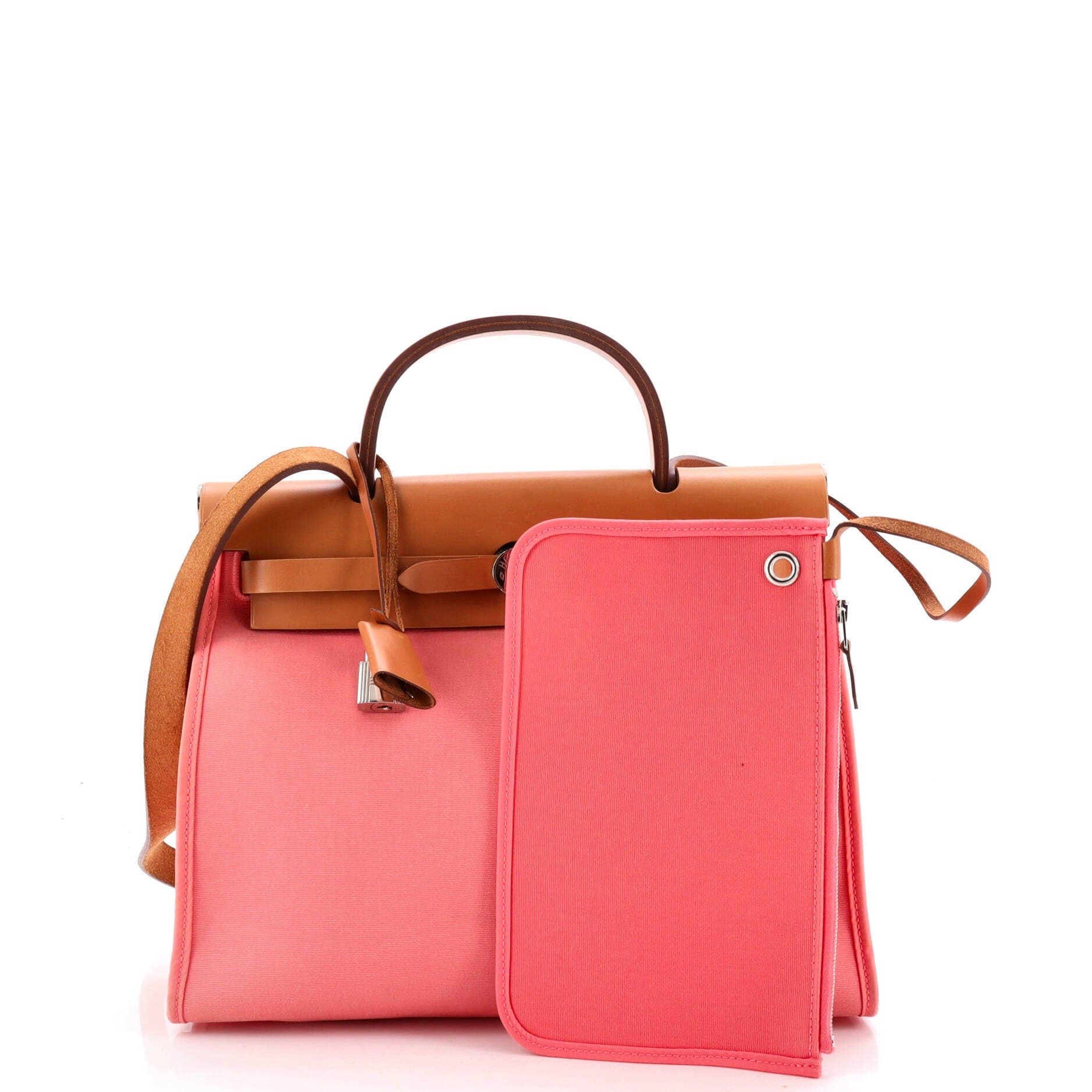Herbag Zip Leather and Toile 31, Alternate, color, Pink