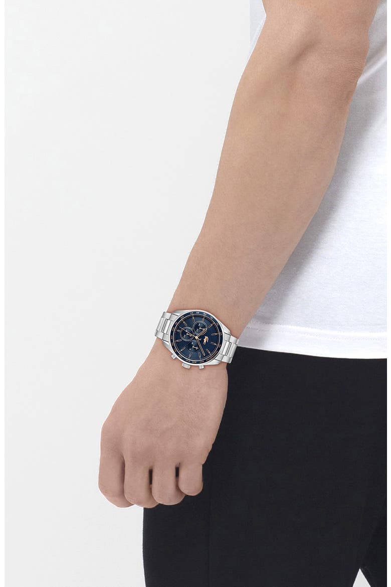 Boston Chronograph Bracelet Watch, 42mm, Alternate, color, NAVY