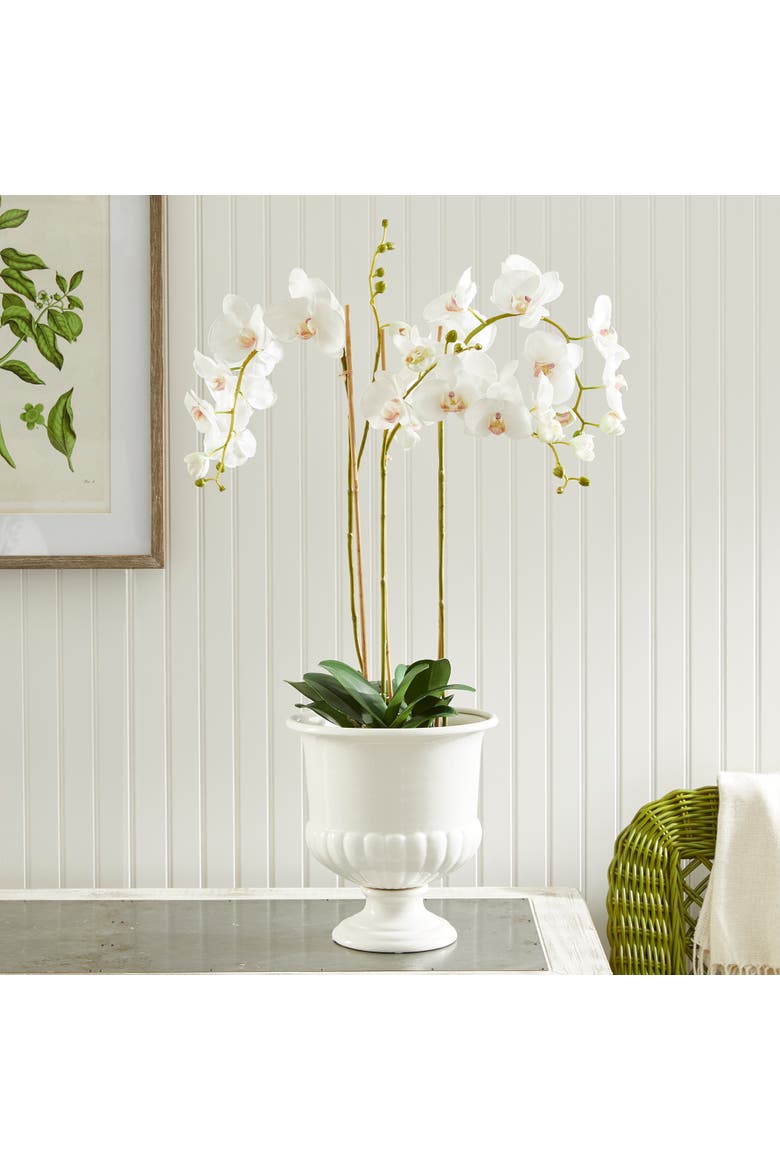 Mirabelle Decorative Pedestal Bowl, Alternate, color, White