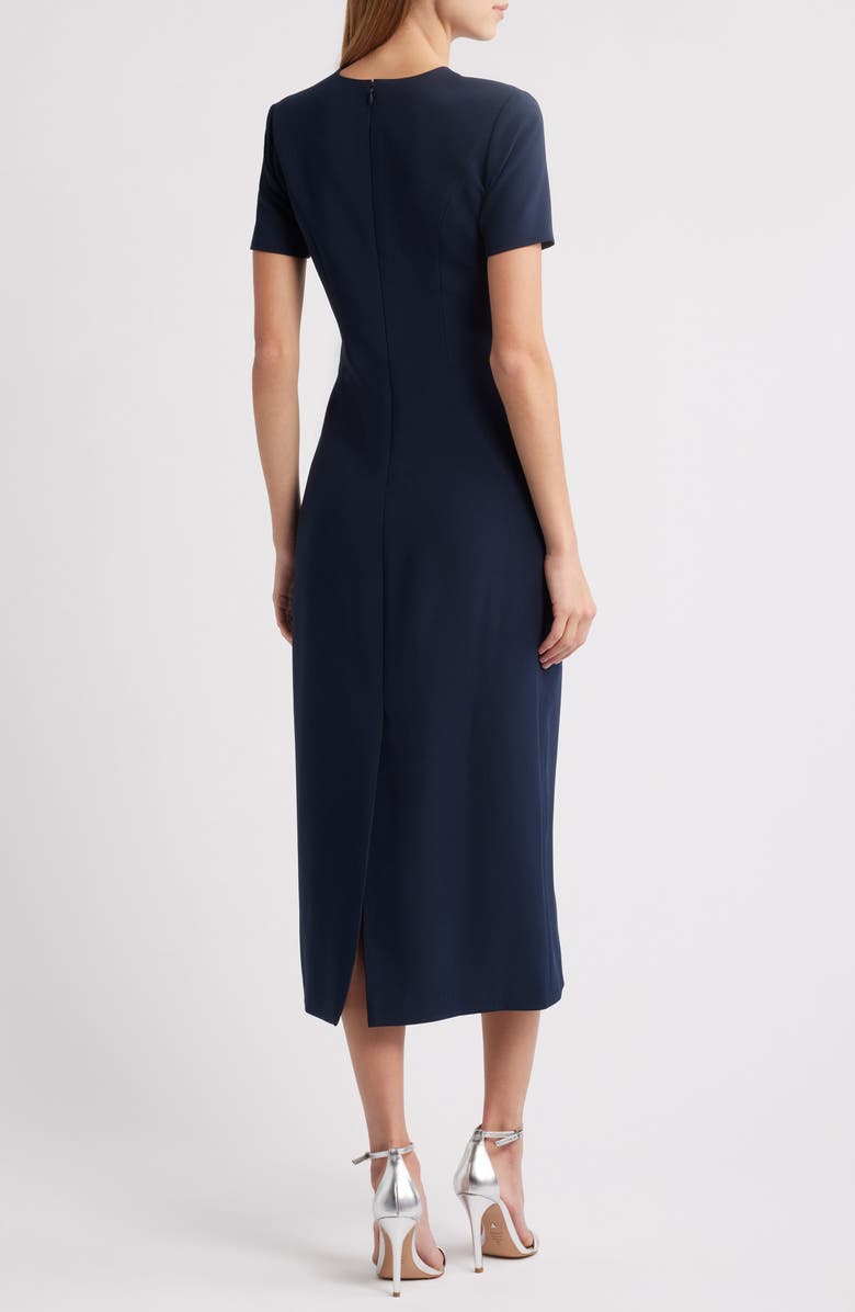Sachin & Babi Tamara Bead Detail Stretch Crepe Cocktail Midi Dress, Alternate, color, Dark Midnight