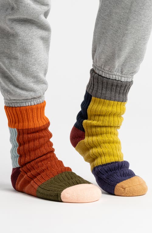Verloop Mismatch House Crew Socks In Pink