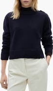 MANGO Button Shoulder Mock Neck Sweater