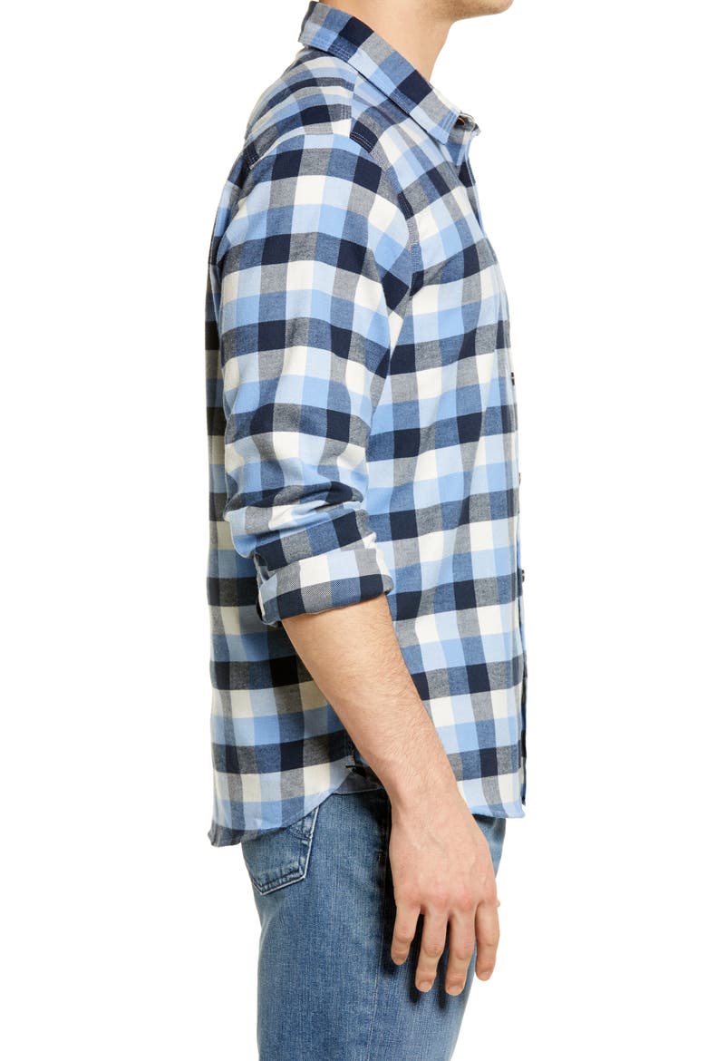 Beanflex All Season Flannel Button-Up Shirt, Alternate, color, ARCTIC BLUE