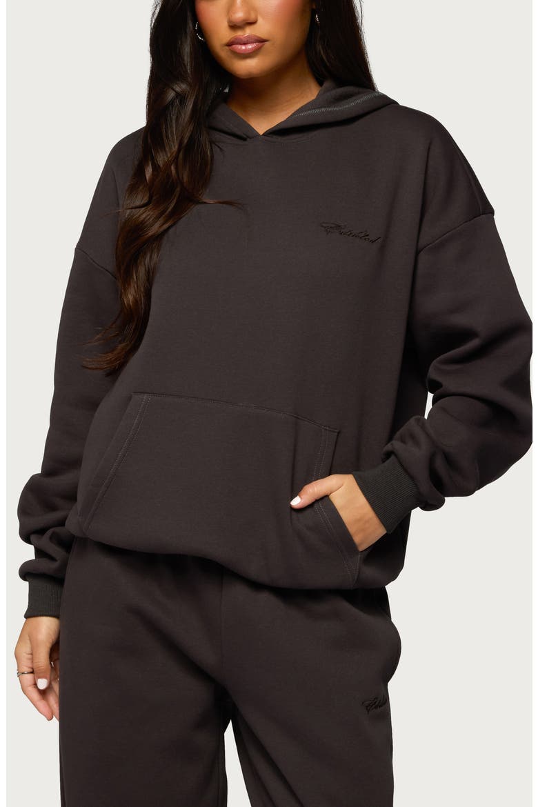 Basic Girl Oversize Hoodie, Main, color, DARK-GRAY