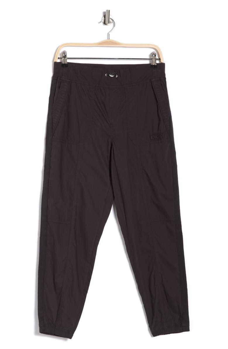 DKNY Drawcord Waist Cotton Cargo Joggers, Main, color, Black